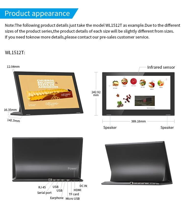 OEM L Shape 15.6 Inch Touch Screen Customer Feedback Ordering Poe RJ45 NFC All in One Desktop Android Panel PC