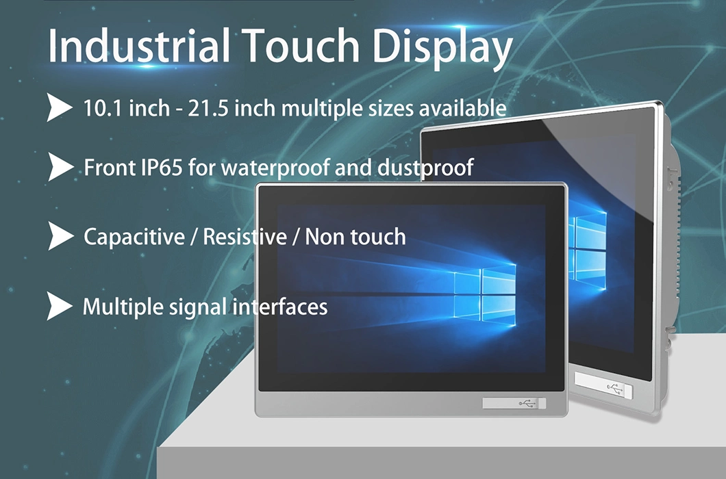 21.5 Inch Industrial Control Panel Resistive Touch Screen Embedded Industrial Panel Display IP65 HMI Industrial Monitor