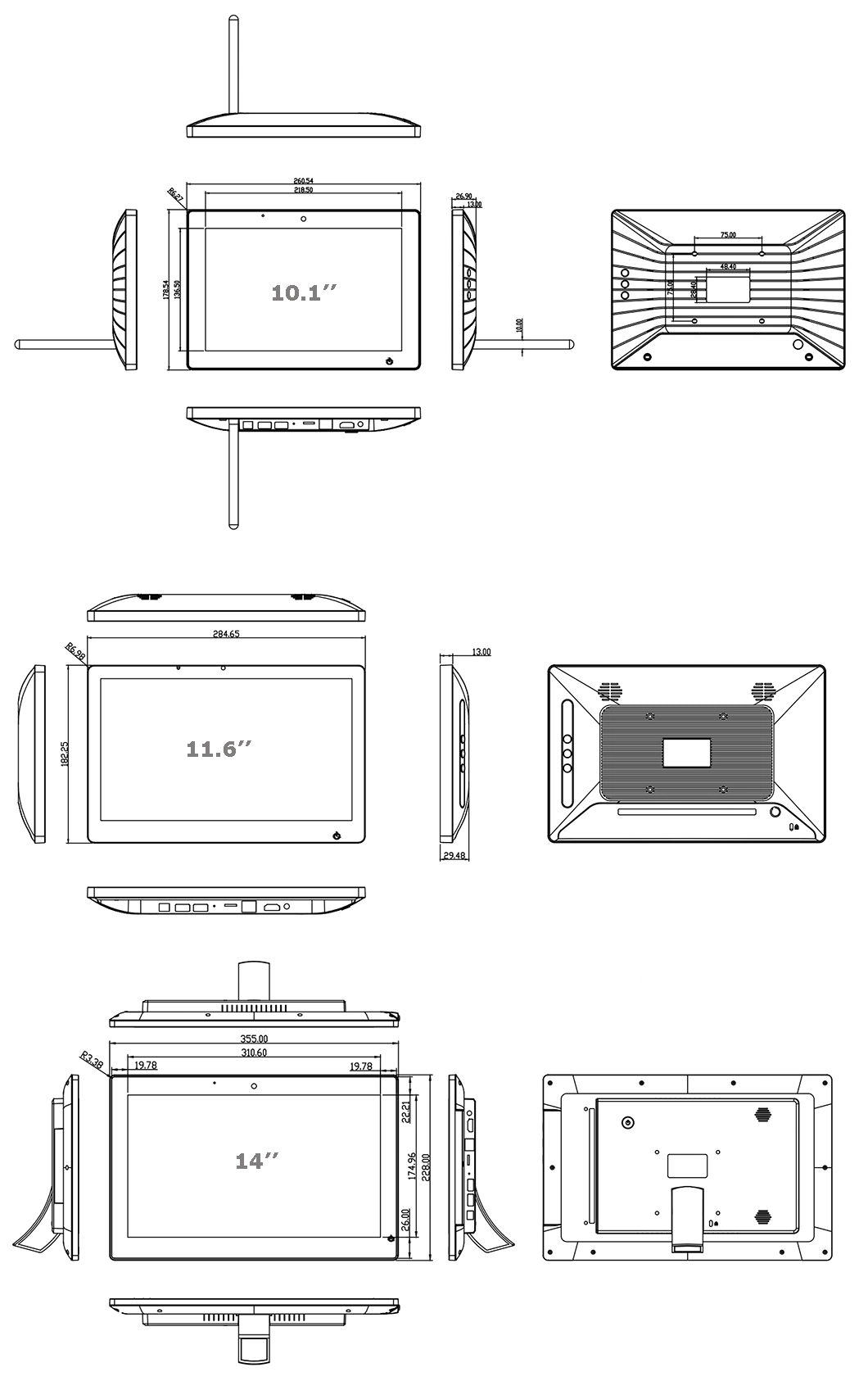 Low Cost Handheld Capacitive/Pcap Touch Screen IPS Panel Desktop Android/Windows/Linux Rugged Industrial 9 Inch Tablet PC