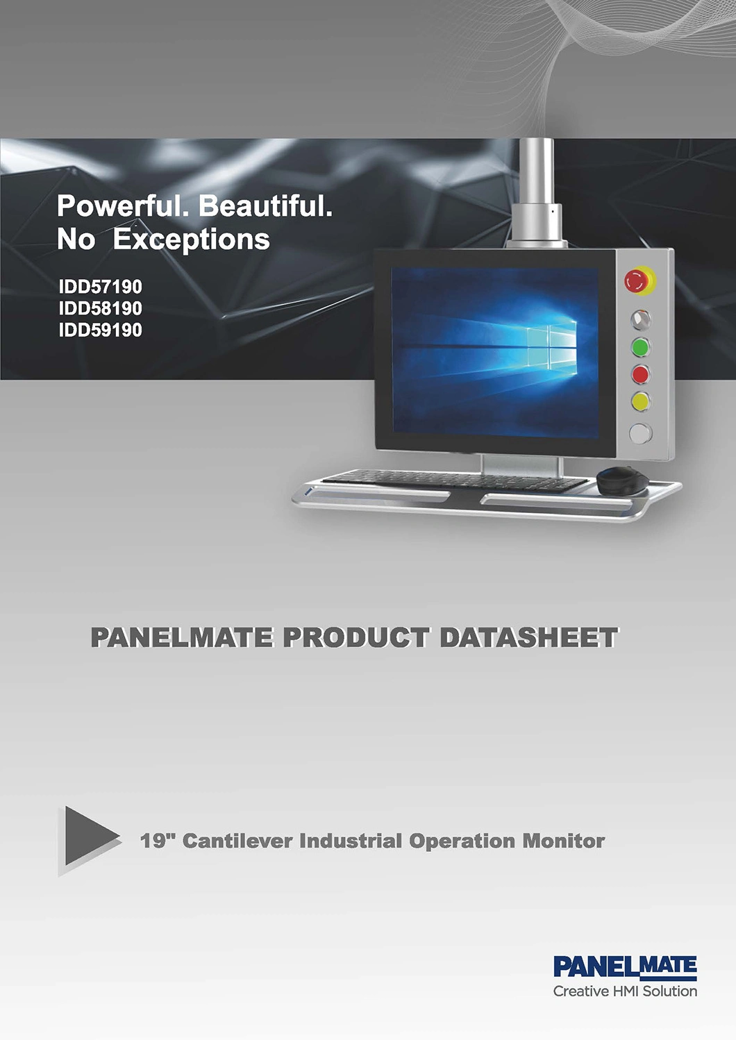 19 Inch Industrial Operation Panel HMI Cantilever Enclosure Supported Arm System Capacitive Touch Screen LCD Display IP65 Waterproof Dustproof Beckhoff Monitor