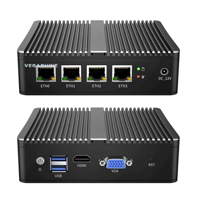 J4125 Quad Core 4 LAN AES Ni Pfsense Mikrotik Сетевой брандмауэр Настольный мини-ПК